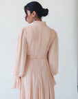 Peachy Blush Beaded Appliqué Gown