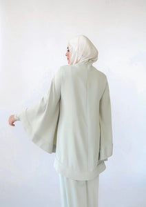 Mint Gray Cape Tunic Set