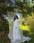White Bell Sleeve Lace Dress