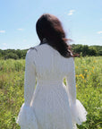 White Bell Sleeve Lace Dress