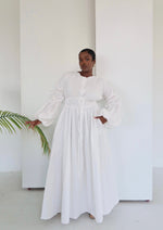 Load image into Gallery viewer, White Cinched Lace Up Dress
