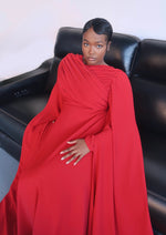 Load image into Gallery viewer, Red Cape Sleeve Gown
