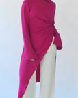 Fuchsia Asymmetric Slit Tunic