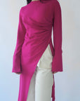 Fuchsia Asymmetric Slit Tunic