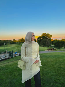 Melon Draped Rose Tunic