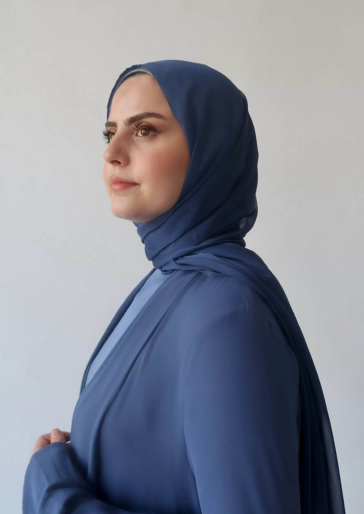 Denim Blue Shimmering Scarf
