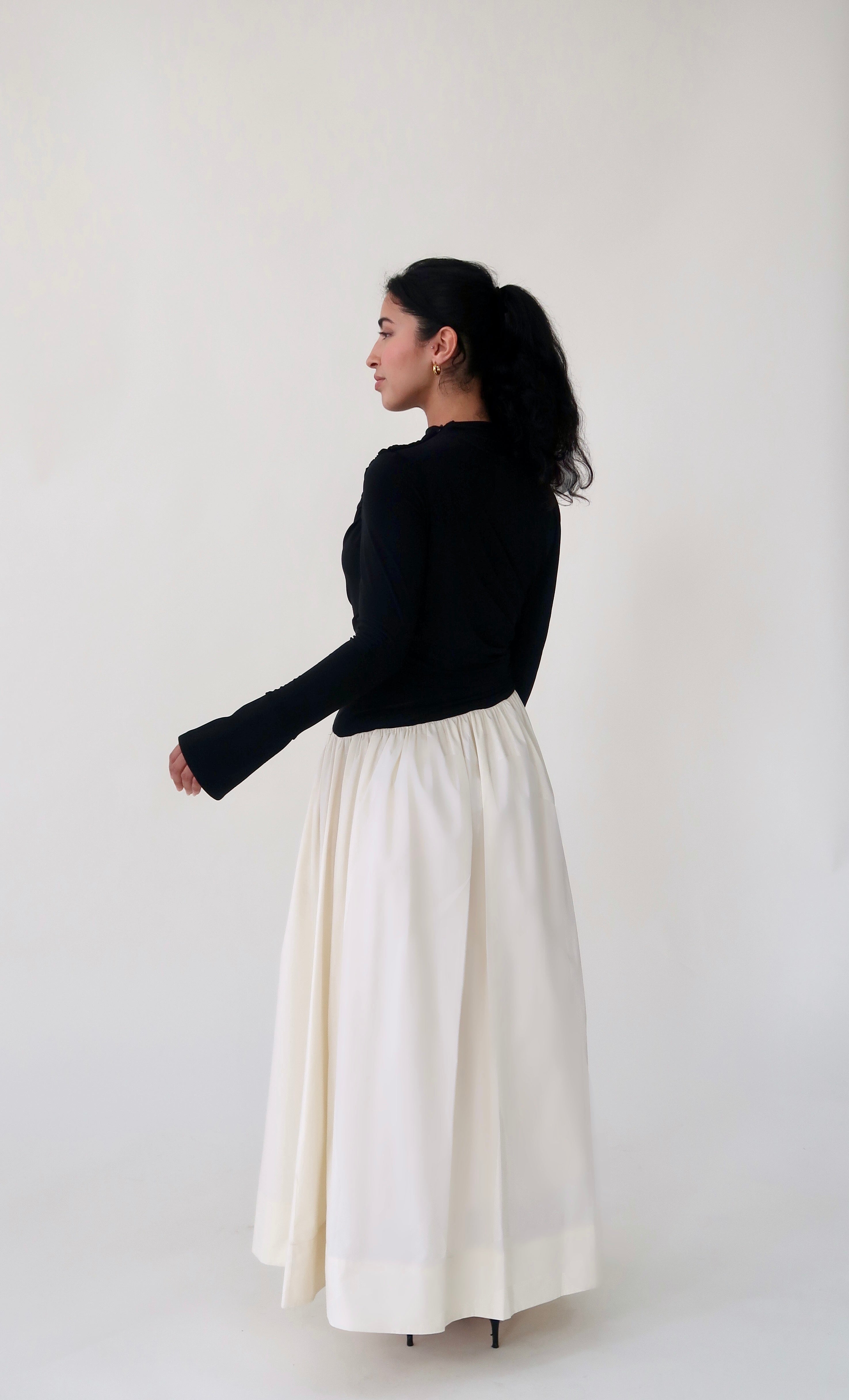 black & cream asymmetric draped dress ASOS DESIGN asymmetric satin cami midi dress in cream with black lace