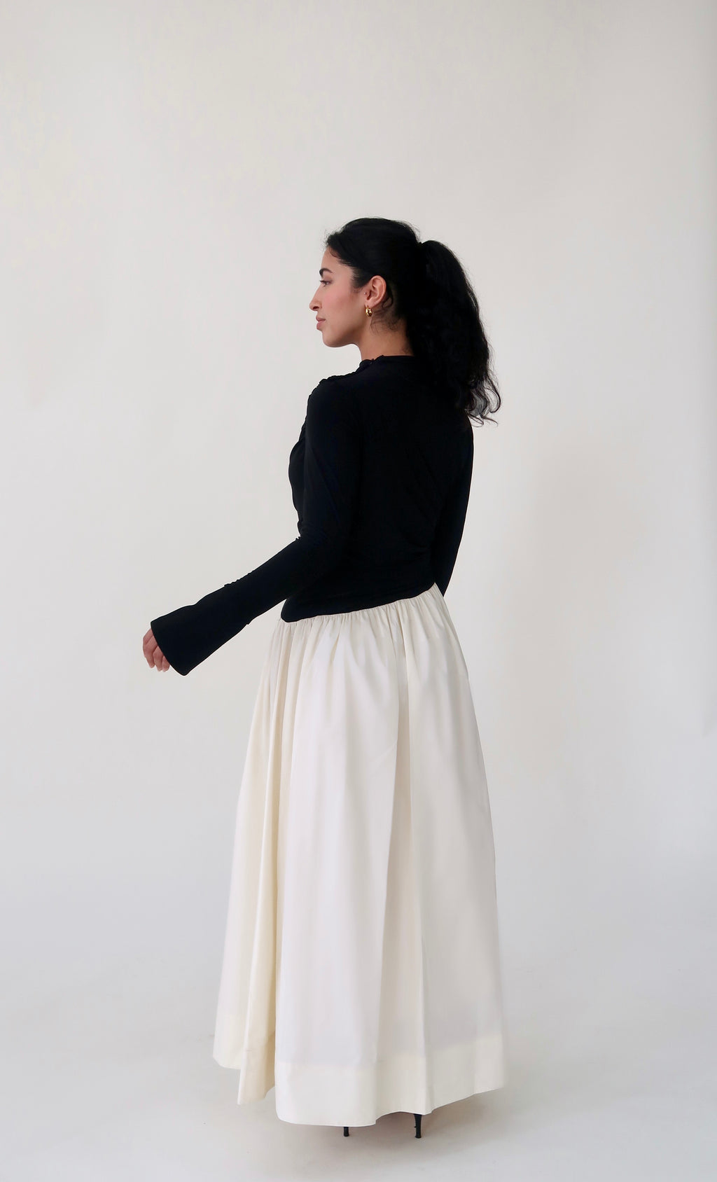 Cream & Black Dress