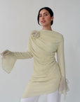 Melon Draped Rose Tunic- Final Sale