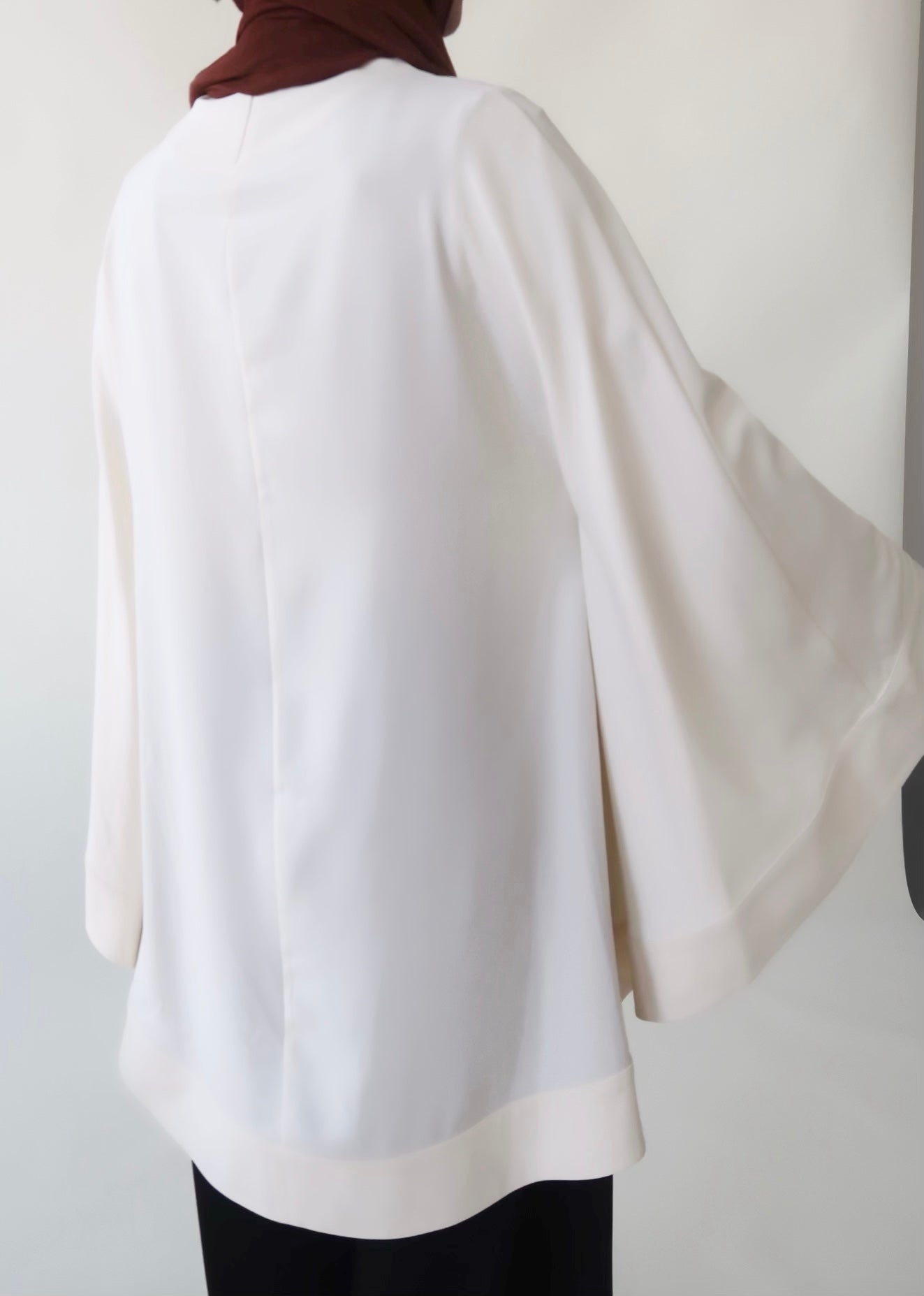 Black & Cream Cape Tunic Set