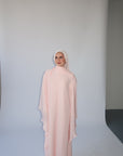 Powder Pink Tie Neck Maxi Dress- Final Sale