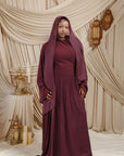 Plum Low Waisted Abaya Set (2 pcs)- Final Sale