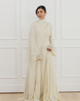 Honeydew Pleated Slit Gown