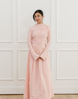 Crepe Blush Asymmetric Draped Dress