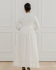 White Asymmetric Draped Dress