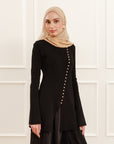 Black Gold Buttoned Sweater