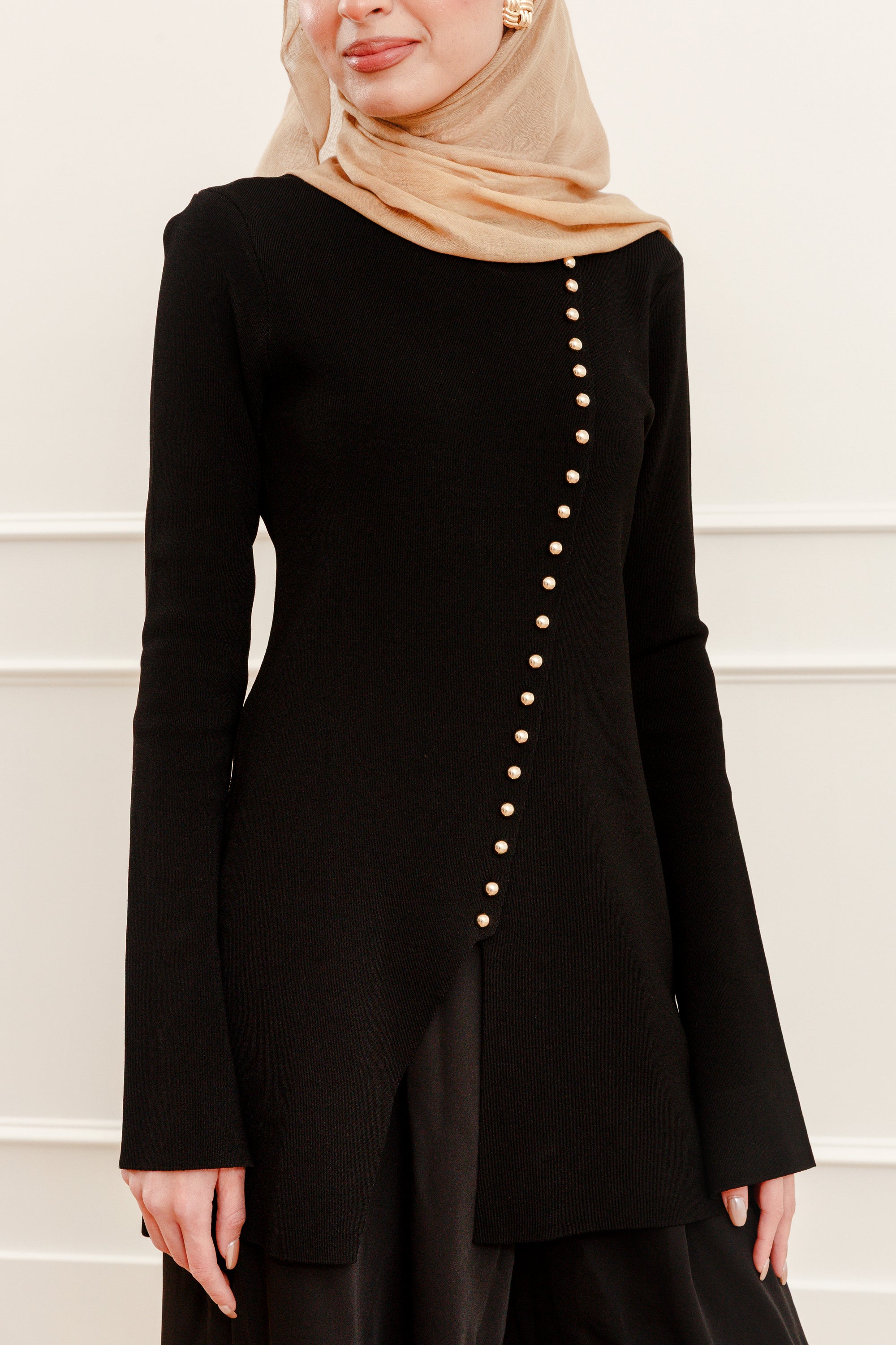 Black Gold Buttoned Tunic Summer Evenings Black Gold Buttoned Tunic Summer Evenings