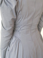 Load image into Gallery viewer, Sandy Gray Puff Sleeve Lace Up Dress
