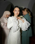 White Bell Sleeve Lace Dress