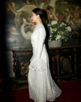 White Bell Sleeve Lace Dress