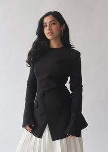 Black Slit Suit Tunic