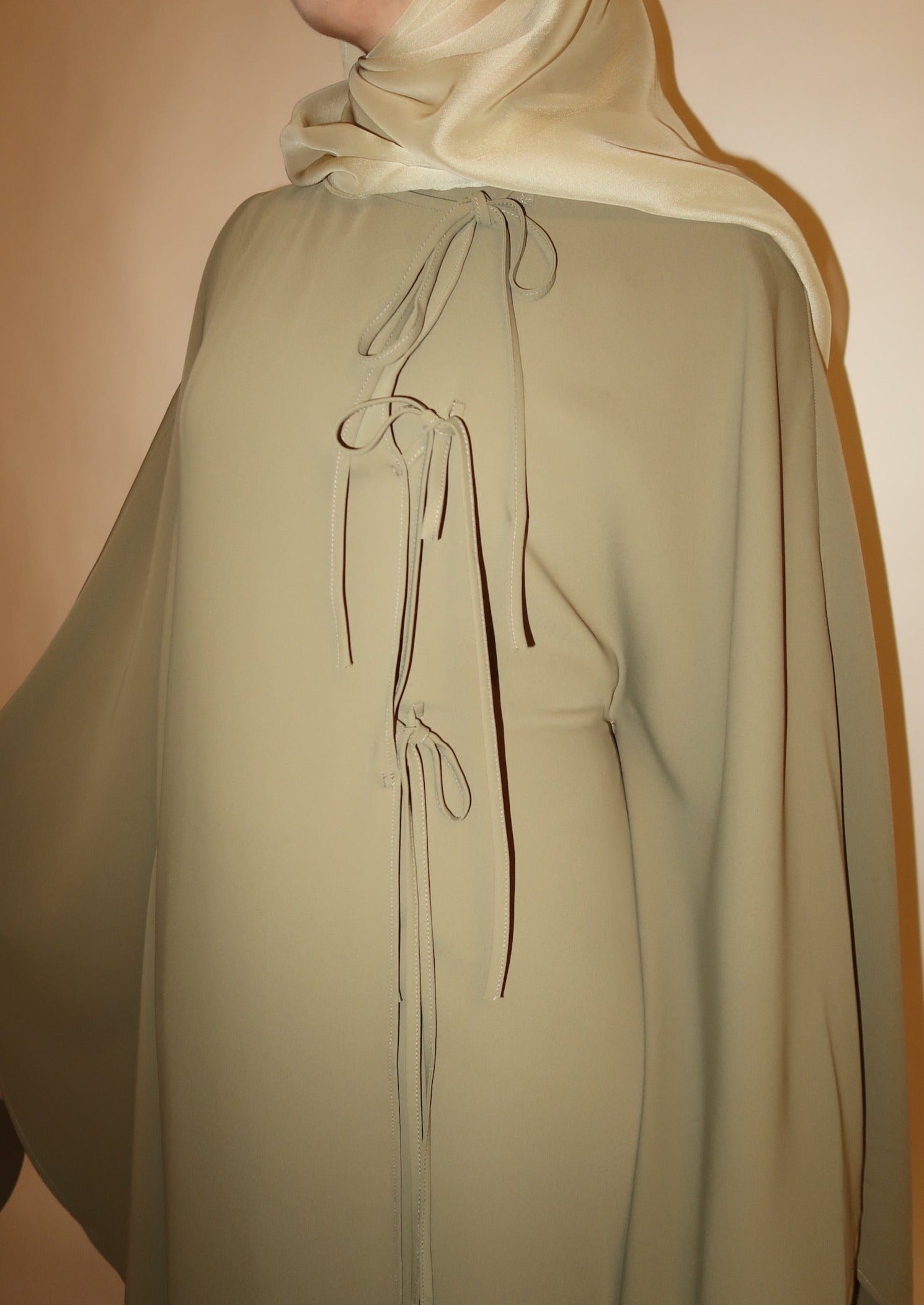 Olive Bow Tie Kaftan - Final Sale