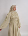 Melon Green Kaftan Beaded Belt Gown