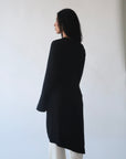 Black Asymmetric Slit Tunic