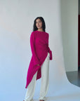 Fuchsia Asymmetric Slit Tunic