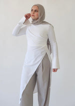 Load image into Gallery viewer, White Asymmetric Slit Tunic
