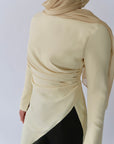 Butter Yellow Asymmetric Slit Tunic