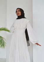 Load image into Gallery viewer, White Drop Waist Tiered Dress
