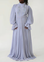 Load image into Gallery viewer, Periwinkle Beaded Appliqué Gown - Final Sale
