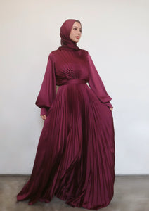 Maya Deep Fuchsia Pleated Gown