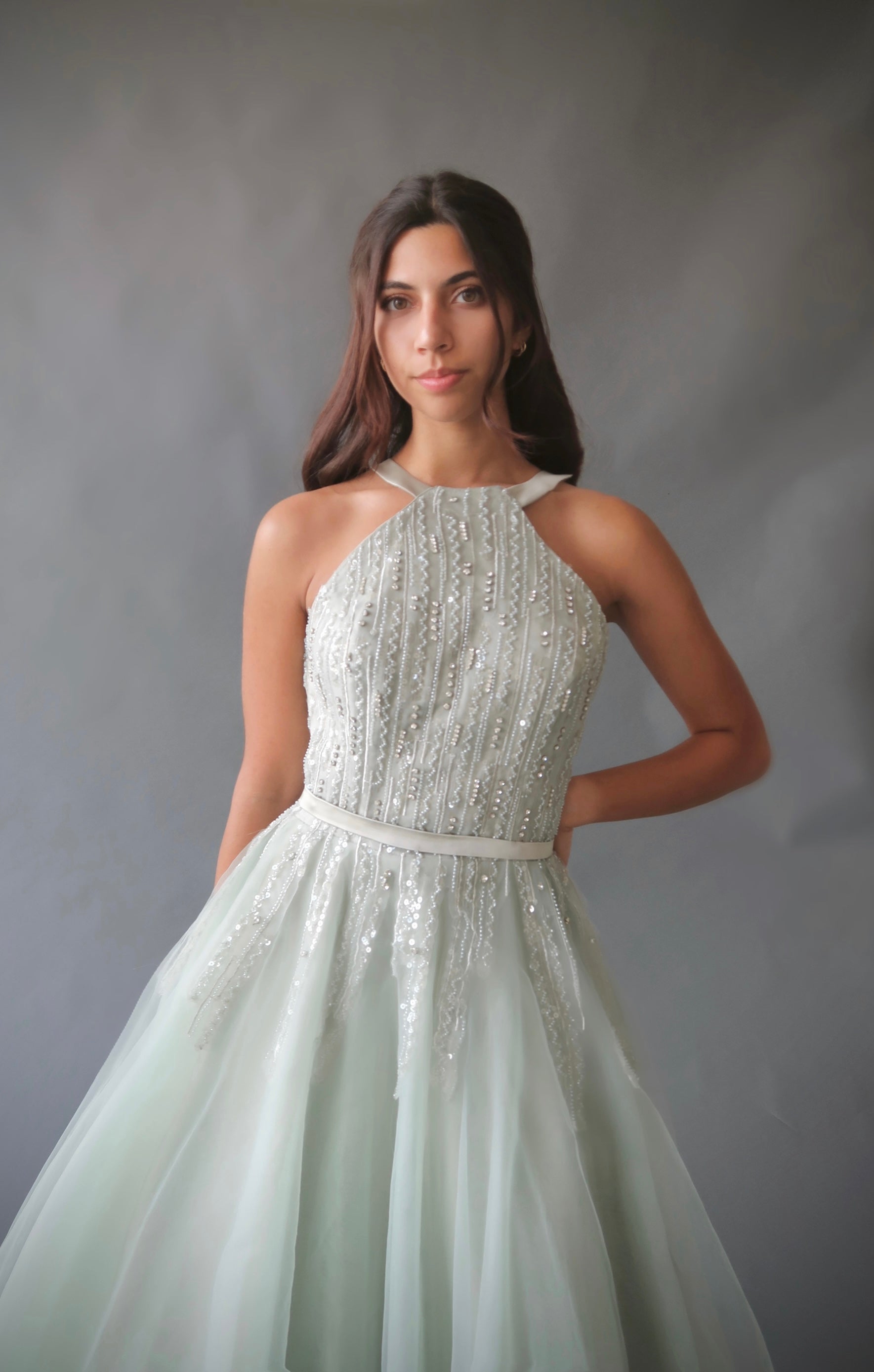 Mint Convertible Halter Neck Ball Gown - XS Mint Convertible Halter Neck Ball Gown - XS
