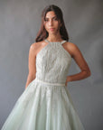 Mint Convertible Halter Neck Ball Gown
