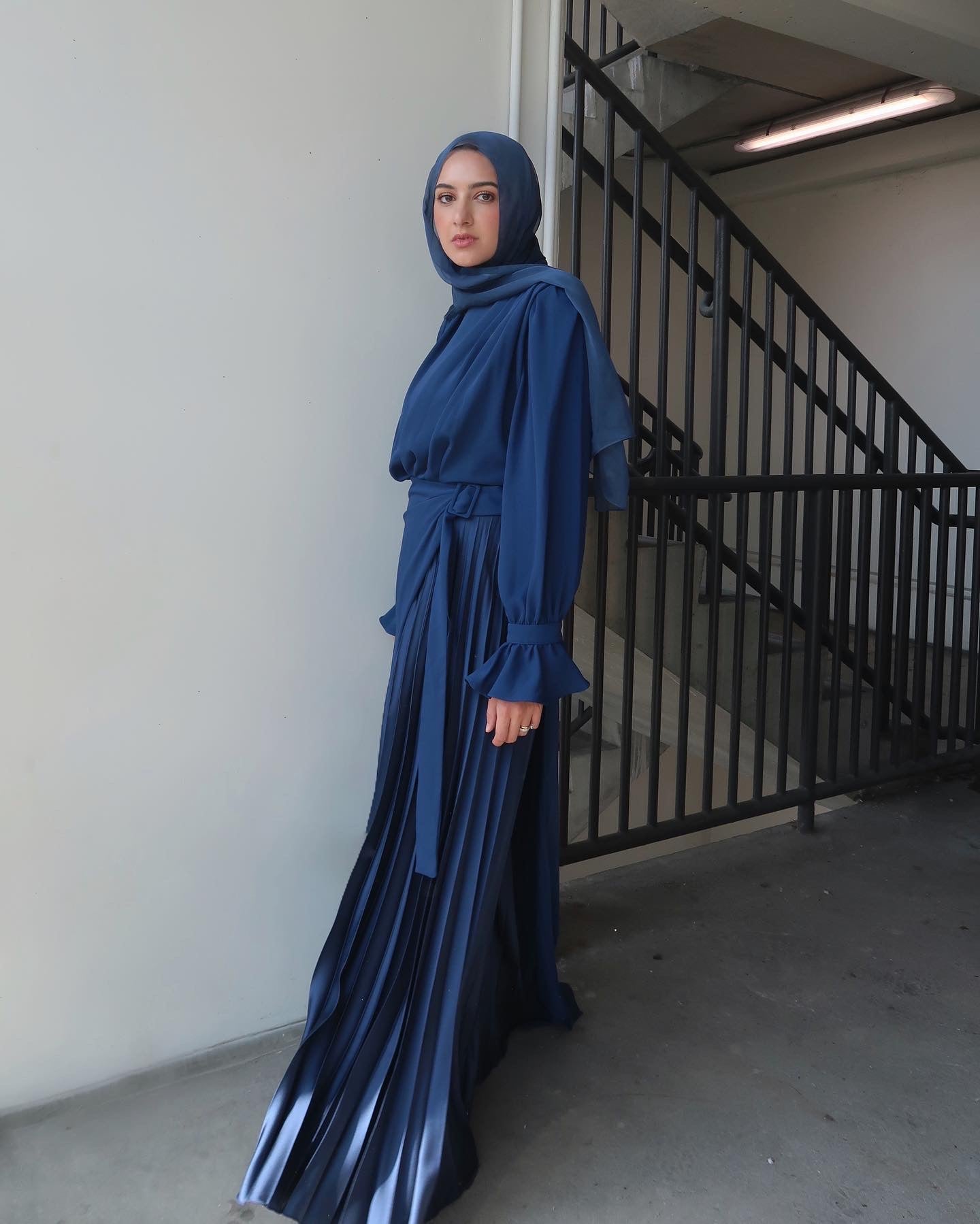 Navy Asymmetric Tunic Set (2 Pc)