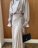 Load image into Gallery viewer, Taupe Asymmetric Tunic Set (2 Pc)
