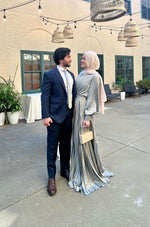 Load image into Gallery viewer, Maya Sage Green Pleated Gown
