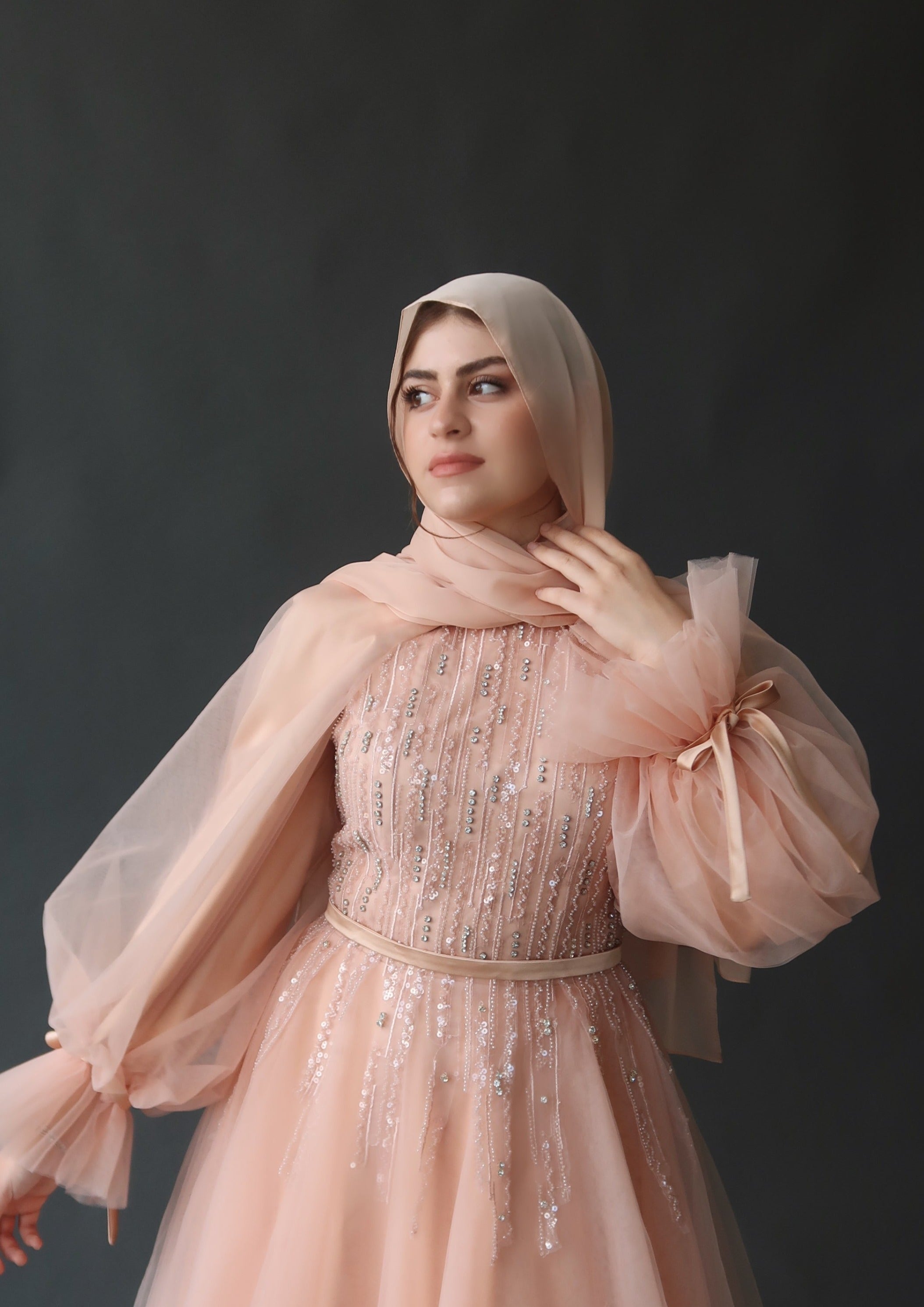 Peach Shimmering Scarf