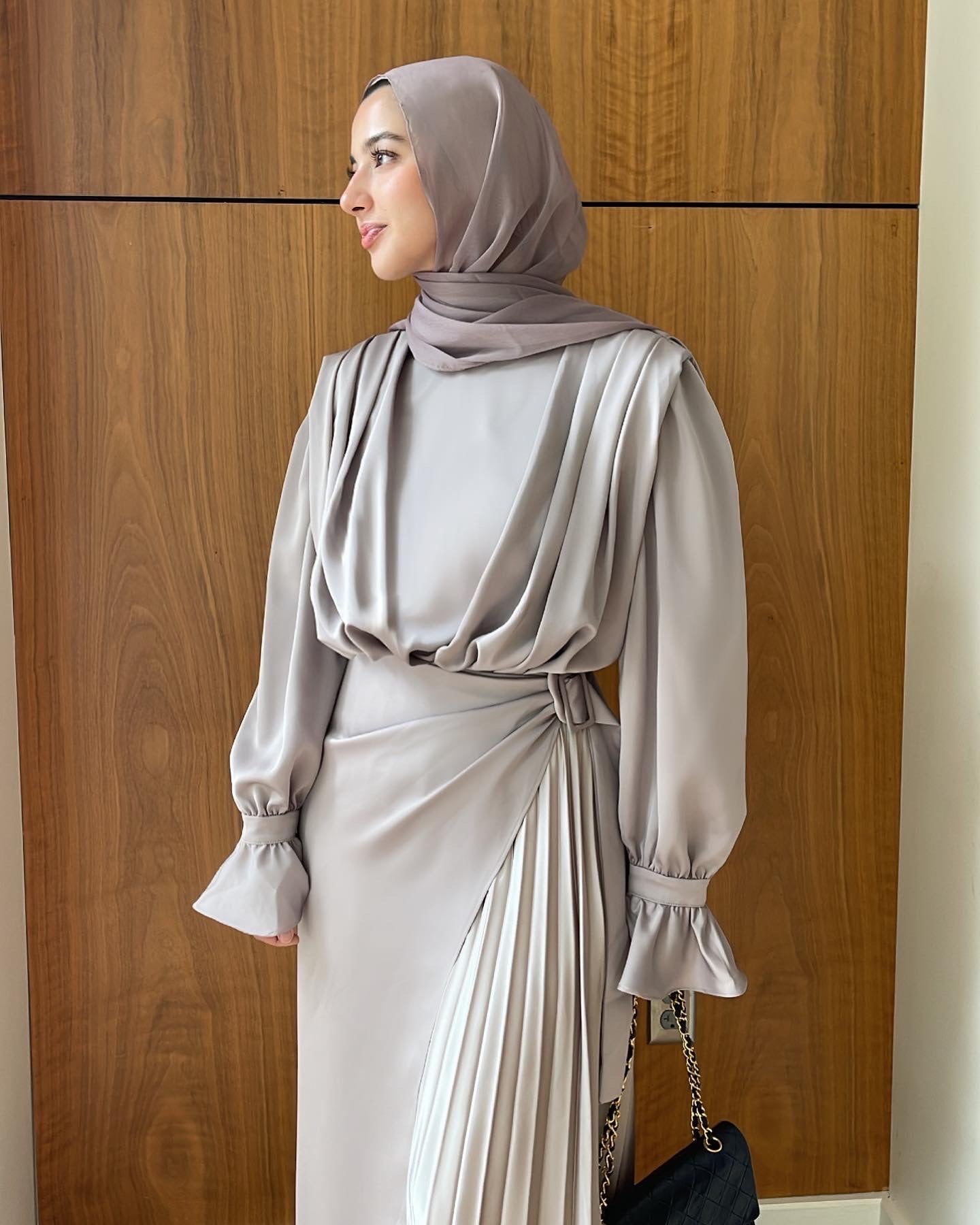 Taupe Asymmetric Tunic Set (2 Pc)
