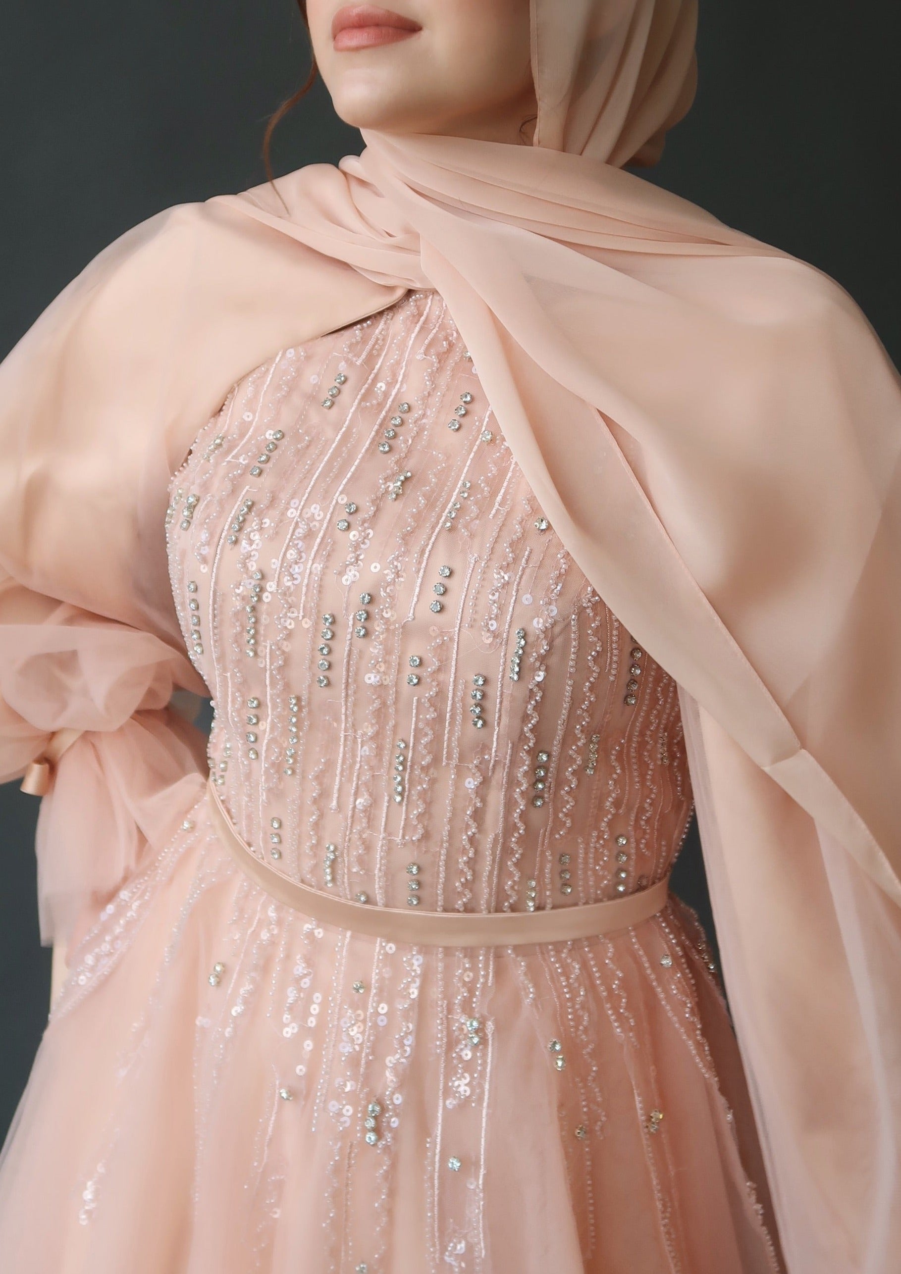 Peach Shimmering Scarf