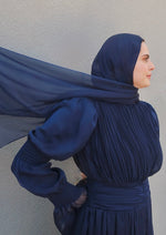 Load image into Gallery viewer, Midnight Navy Shimmering Scarf
