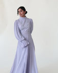 Periwinkle Beaded Appliqué Gown - Final Sale