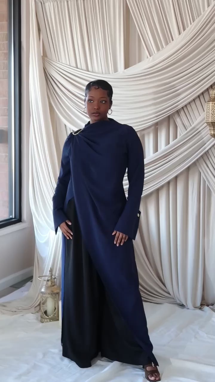 Navy Floor Length Hardware Tunic