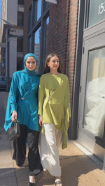 Load and play video in Gallery viewer, Lime Kaftan Tunic
