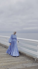 Load and play video in Gallery viewer, Ocean Blue Drop Waist Tiered Dress
