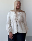 Pearl Cream Bow Tie Tunic
