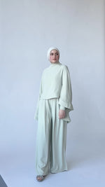 Load and play video in Gallery viewer, Mint Gray Cape Tunic Set
