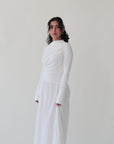 White Asymmetric Draped Dress- Final Sale